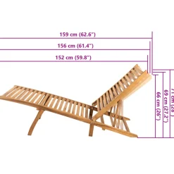 MAISON EXCLUSIVE - Chaise longue bois de teck solide