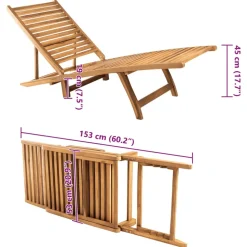MAISON EXCLUSIVE - Chaise longue bois de teck solide