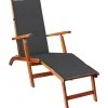 MAISON EXCLUSIVE - Chaise longue d'extérieur repose-pied et coussin acacia solide