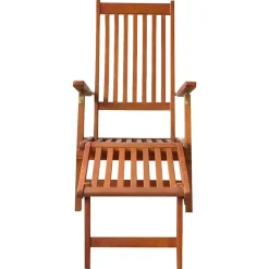 MAISON EXCLUSIVE - Chaise longue d'extérieur repose-pied et coussin acacia solide