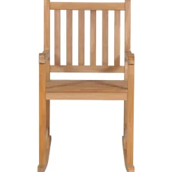 MAISON EXCLUSIVE - Chaise à bascule avec coussin à carreaux rouges bois de teck