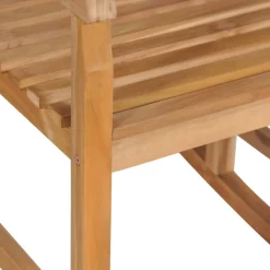 MAISON EXCLUSIVE - Chaise à bascule avec coussin à carreaux rouges bois de teck
