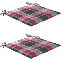 MAISON EXCLUSIVE - Chaise à bascule avec coussin à carreaux rouges bois de teck