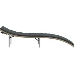 MAISON EXCLUSIVE - Chaise longue et coussin gris clair 55x199x50 cm résine tressée