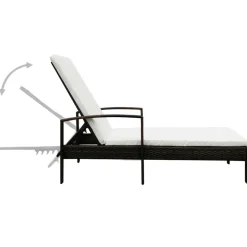 MAISON EXCLUSIVE - Chaise longue avec coussin résine tressée marron