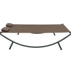 MAISON EXCLUSIVE - Chaise longue d'extérieur tissu marron