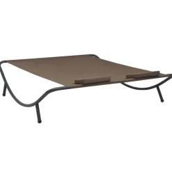 MAISON EXCLUSIVE - Chaise longue d'extérieur tissu marron