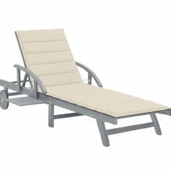MAISON EXCLUSIVE - Chaise longue de jardin avec coussin bois d'acacia solide