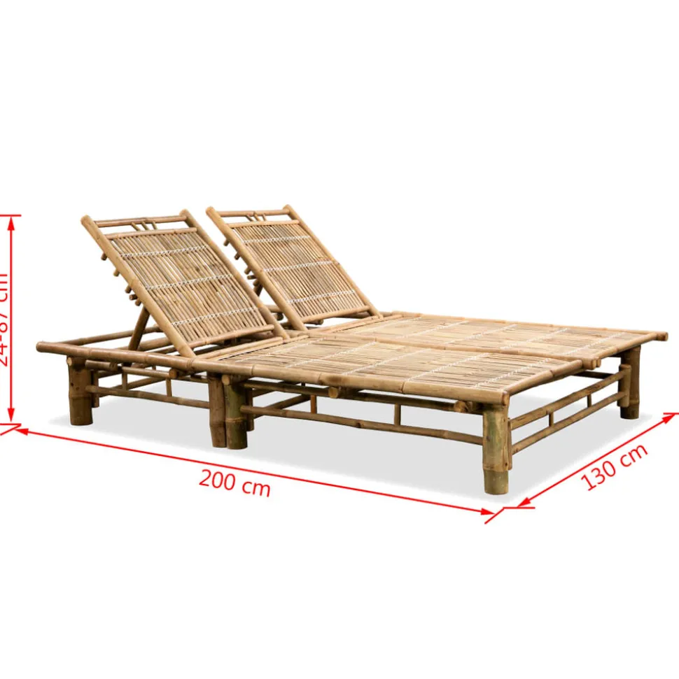 MAISON EXCLUSIVE - Chaise longue pour 2 personnes bambou