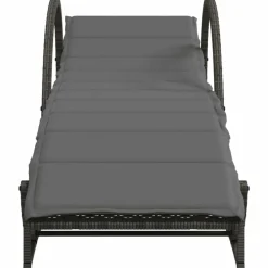 MAISON EXCLUSIVE - Chaise longue avec coussin gris 60x199x42 cm résine tressée