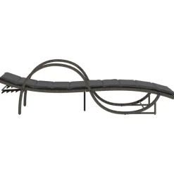 MAISON EXCLUSIVE - Chaise longue avec coussin gris 60x199x42 cm résine tressée
