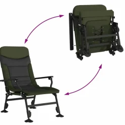 MAISON EXCLUSIVE - Chaise de pêche avec accoudoir pliable vert