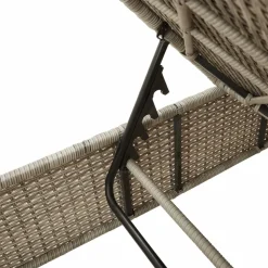 MAISON EXCLUSIVE - Chaise longue avec table et coussin gris clair résine tressée
