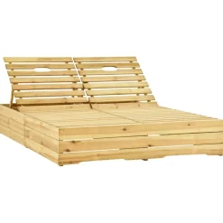 MAISON EXCLUSIVE - Chaise longue double et coussins beige bois de pin imprégné