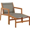 MAISON EXCLUSIVE - Chaise de jardin et repose-pied gris eucalyptus et textilène