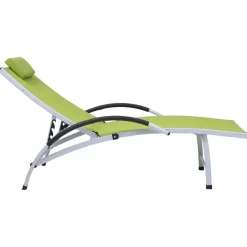 MAISON EXCLUSIVE - Chaise longue aluminium textilène vert