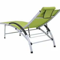 MAISON EXCLUSIVE - Chaise longue aluminium textilène vert