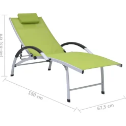 MAISON EXCLUSIVE - Chaise longue aluminium textilène vert