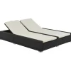 MAISON EXCLUSIVE - Chaise longue double résine tressée noir
