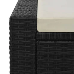 MAISON EXCLUSIVE - Chaise longue double résine tressée noir