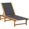 MAISON EXCLUSIVE - Chaise longue bois d'acacia solide et textilène