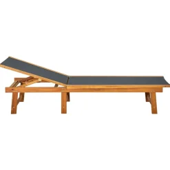 MAISON EXCLUSIVE - Chaise longue bois d'acacia solide et textilène