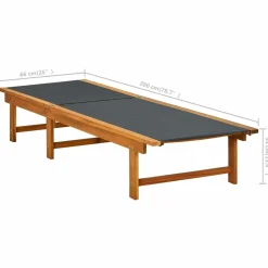 MAISON EXCLUSIVE - Chaise longue bois d'acacia solide et textilène