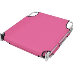 MAISON EXCLUSIVE - Chaise longue pliable avec coussin de tête acier rose magento