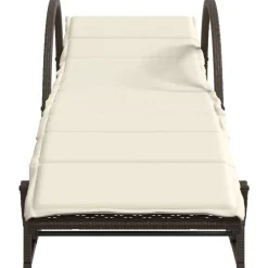MAISON EXCLUSIVE - Chaise longue avec coussin marron 60x199x42 cm résine tressée