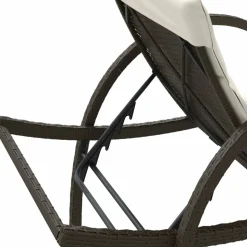 MAISON EXCLUSIVE - Chaise longue avec coussin marron 60x199x42 cm résine tressée