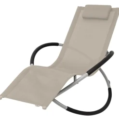 MAISON EXCLUSIVE - Chaise longue géométrique d'extérieur acier crème