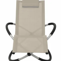 MAISON EXCLUSIVE - Chaise longue géométrique d'extérieur acier crème