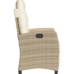 MAISON EXCLUSIVE - Chaise inclinable de jardin et repose-pied beige résine tressée