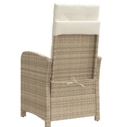 MAISON EXCLUSIVE - Chaise inclinable de jardin et repose-pied beige résine tressée