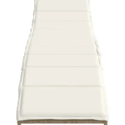 MAISON EXCLUSIVE - Chaise longue avec coussin beige 55x199x50 cm résine tressée