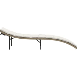 MAISON EXCLUSIVE - Chaise longue avec coussin beige 55x199x50 cm résine tressée