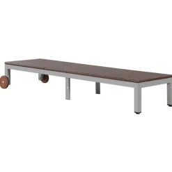 MAISON EXCLUSIVE - Chaise longue avec roues résine tressée marron