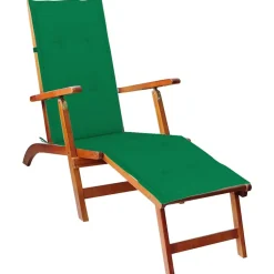 MAISON EXCLUSIVE - Chaise longue d'extérieur repose-pied et coussin acacia solide