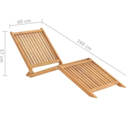 MAISON EXCLUSIVE - Chaise longue bois de teck solide