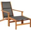 MAISON EXCLUSIVE - Chaise de jardin et repose-pied eucalyptus solide et textilène