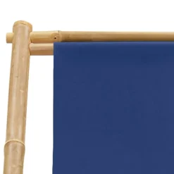 MAISON EXCLUSIVE - Chaise de terrasse bambou et toile bleu marine