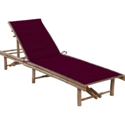 MAISON EXCLUSIVE - Chaise longue de jardin avec coussin bambou