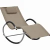 MAISON EXCLUSIVE - Chaise longue avec oreiller taupe textilène