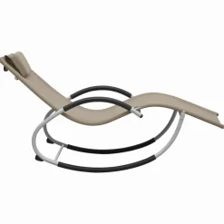 MAISON EXCLUSIVE - Chaise longue avec oreiller taupe textilène