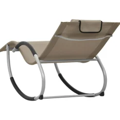 MAISON EXCLUSIVE - Chaise longue avec oreiller taupe textilène