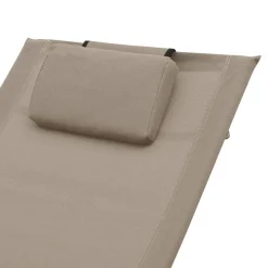 MAISON EXCLUSIVE - Chaise longue avec oreiller taupe textilène