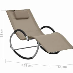 MAISON EXCLUSIVE - Chaise longue avec oreiller taupe textilène