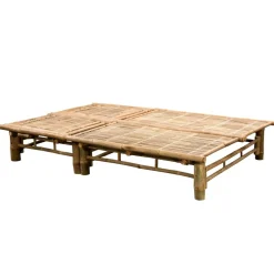 MAISON EXCLUSIVE - Chaise longue pour 2 personnes avec coussins bambou
