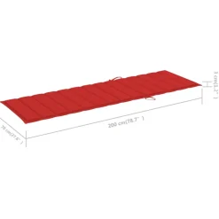 MAISON EXCLUSIVE - Chaise longue avec coussin rouge bois de pin imprégné