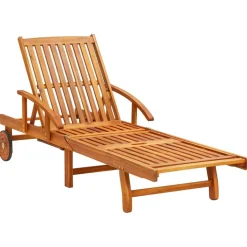 MAISON EXCLUSIVE - Chaise longue de jardin avec coussin bois d'acacia solide